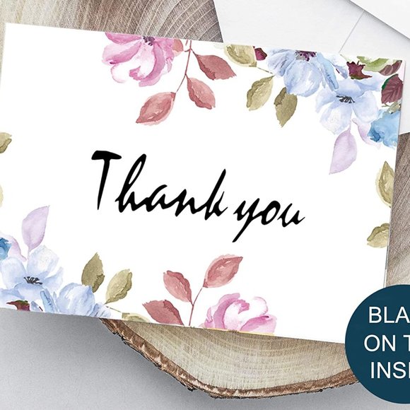 40 Pack Floral Thank You Notes Cards Assortment Greeting Cards with Envelopes - Picture 2 of 6